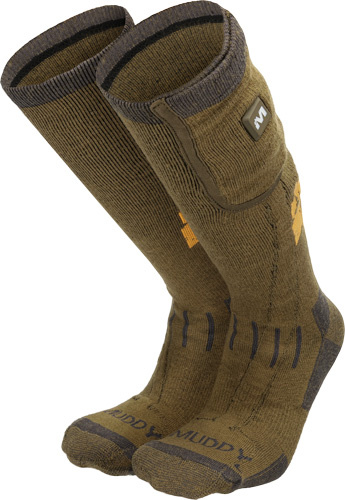 MUDDY NUCLEUS HEATED SOCKS - BROWN CLAY LARGE/X-LARGE
