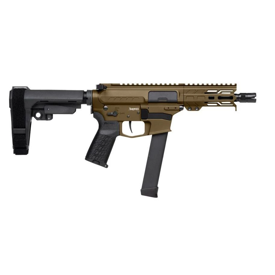CMMG Banshee MKGs Fixed Ejector Handgun 9mm Luger 33rd Magazine 5'' Barrel RipBrace Midnight Bronze