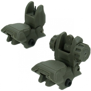 TacFire AR-15 45 Same Plane/Low Profile Pop Up Sights OD Green