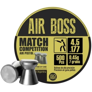 Hatsan Apolo Air Boss Match Competition Air Pistol Pellets .177/4.49mm/4.52mm Cal 7 gr 500/ct