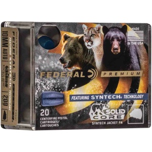 Federal Solid Core Handgun Ammunition 10mm Auto 200 gr TSJ 20/ct