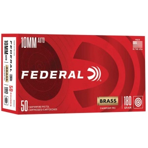 Federal Champion Handgun Ammunition 10mm Auto 180gr FMJ 1200 fps 50/ct