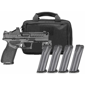 Springfield Gear Pac Echelon 4.5F Comp Handgun 9mm Luger 17rd(3)& 20rd(1) Magazines 4.5" Barrel U-Notch Sights Green Dot & Bag