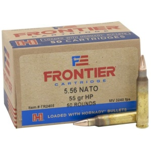 Hornady Frontier Rifle Ammunition 5.56X45 NATO 55 gr HP Match 3240 fps 50/ct