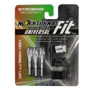 Nockturnal Universal Lighted Nocks Size Strobing Red & Green