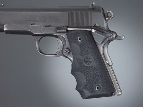 Hogue Colt Officer Rubber Grips with Finger Grooves Black