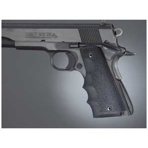Hogue Colt Government Grips .45 1911 Rubber Grips with Finger Grooves - Black
