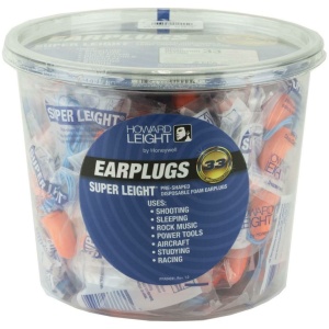 Howard Leight Super Leight Ear Plugs Pre-Shaped Foam Coral Ear Plugs 33dB 50/pr Corded Tub