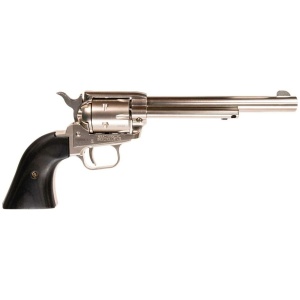 Heritage Rough Rider Revolver .22 LR 6rd Capacity 6.5" Barrel Silver Nickel with Black Grips