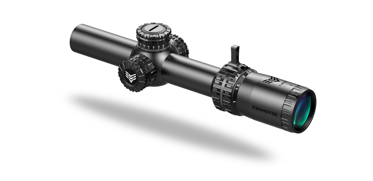 Swampfox Arrowhead LPVO Series Rifle Scope 1-8x24 30mm SFP IR Green MOA Black