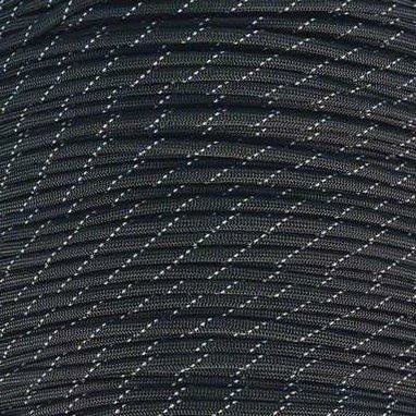 Mero 550 Paracord - 100' 550 lb Black 3 Reflctive Trac