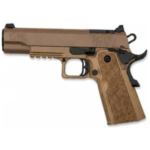 Tisas 1911 Duty DS Handgun 9mm Luger 18rd Magazine 5'' Barrel FDE Frame/Coyote Brown Slide