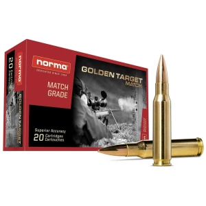 Norma Golden Target Match Rifle Ammunition .308 Win 168gr BTHP 2270 fps 20/ct