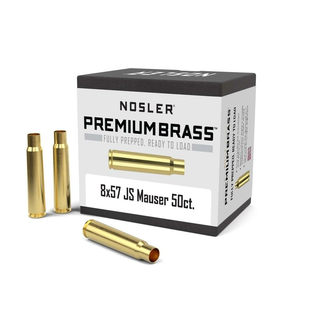 Nosler Unprimed Brass Rifle Cartridge Cases 8x57mm JS Mauser 50/ct