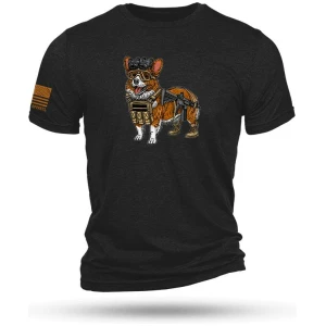 Nine Line Tactical Corgi Short Sleeve Shirt Charcoal Black Triblend M