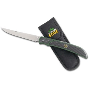 Outdoor Edge Fish & Bone Folding Knife 5" Fillet Blade Green