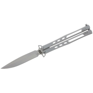 Schrade Alkymest Butterfly Folding Knife 4" Blade Silver