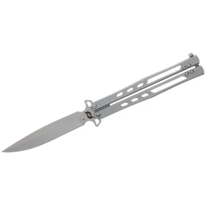 Schrade Alkymest Butterfly Folding Knife 4" Blade Silver