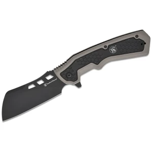 Smith & Wesson Extraction and Evasion Assisted Folding Knife 3-1/2" Cleaver Blade Black