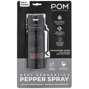 POM Pepper Spray MK3 Professional Model Black 2 oz