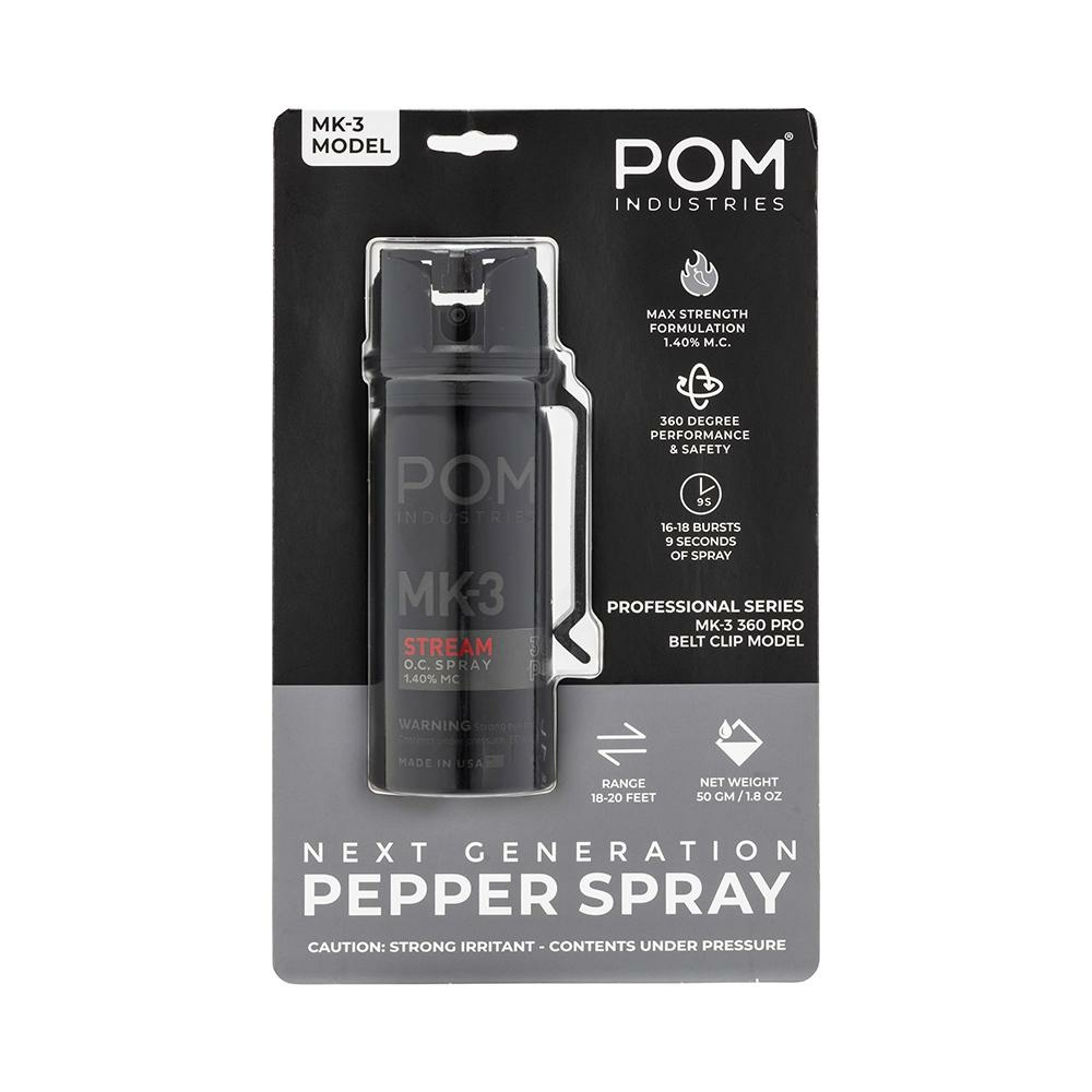 POM Pepper Spray MK3 Professional Model Black 2 oz