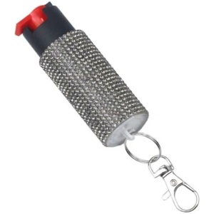 Personal Security Products Studded Key Ring Pepper Spray 1/2 oz Silver