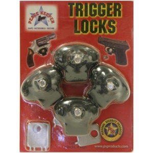 Bulls Eye Peace Keeper Plastic Keyed Trigger Lock - 4 Pack