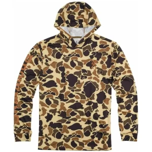 Browning Hooded Long Sleeve Tech Shirt Vintage Tan Camo S