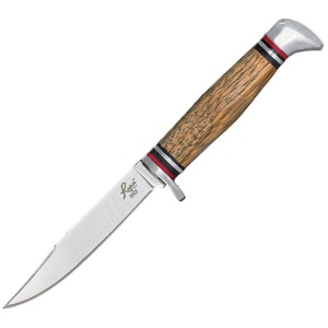 Roper Knives Deadwood Jr. Fixed Blade 3-1/4" Clip Point Blade Zebra Wood