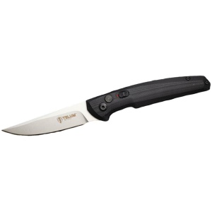 Telum Glaive Tactical Automatic Folding Knife 4" Drop Point Blade Black