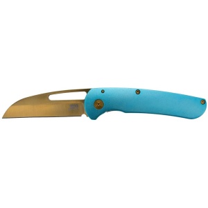 SOG Knives Escape FL Folding Knife 3" Sheepsfoot Blade Blue Gold