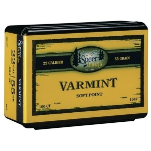 Speer Varmint Soft Point Rifle Bullets .224 cal .224" 55 gr JSP 100/ct
