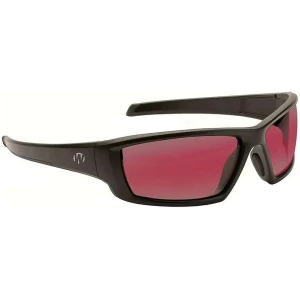 Walker's Vector Full Frame Shooting Glasses Black with Rose Lens with Case