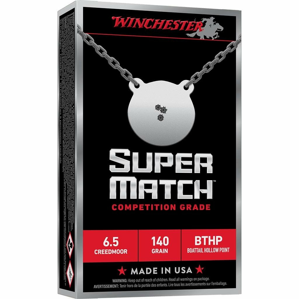 Winchester Super Match Rifle Ammunition 6.5 Creedmoor 140gr OTM 2710fps 20/ct