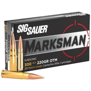 Sig Sauer Marksman Rifle Ammunition 300 AAC Blackout 220gr Match Subsonic