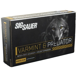 Sig Sauer Varmint & Predator Rifle Ammunition .223 Rem 40gr PT 3650 fps 20/ct