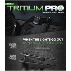 Truglo Tritium Pro Night Sights Fit Kahr Arms K MK P PM T&TP Models with New Dovetail (Post-2004) - Front Outline White/Rear Green