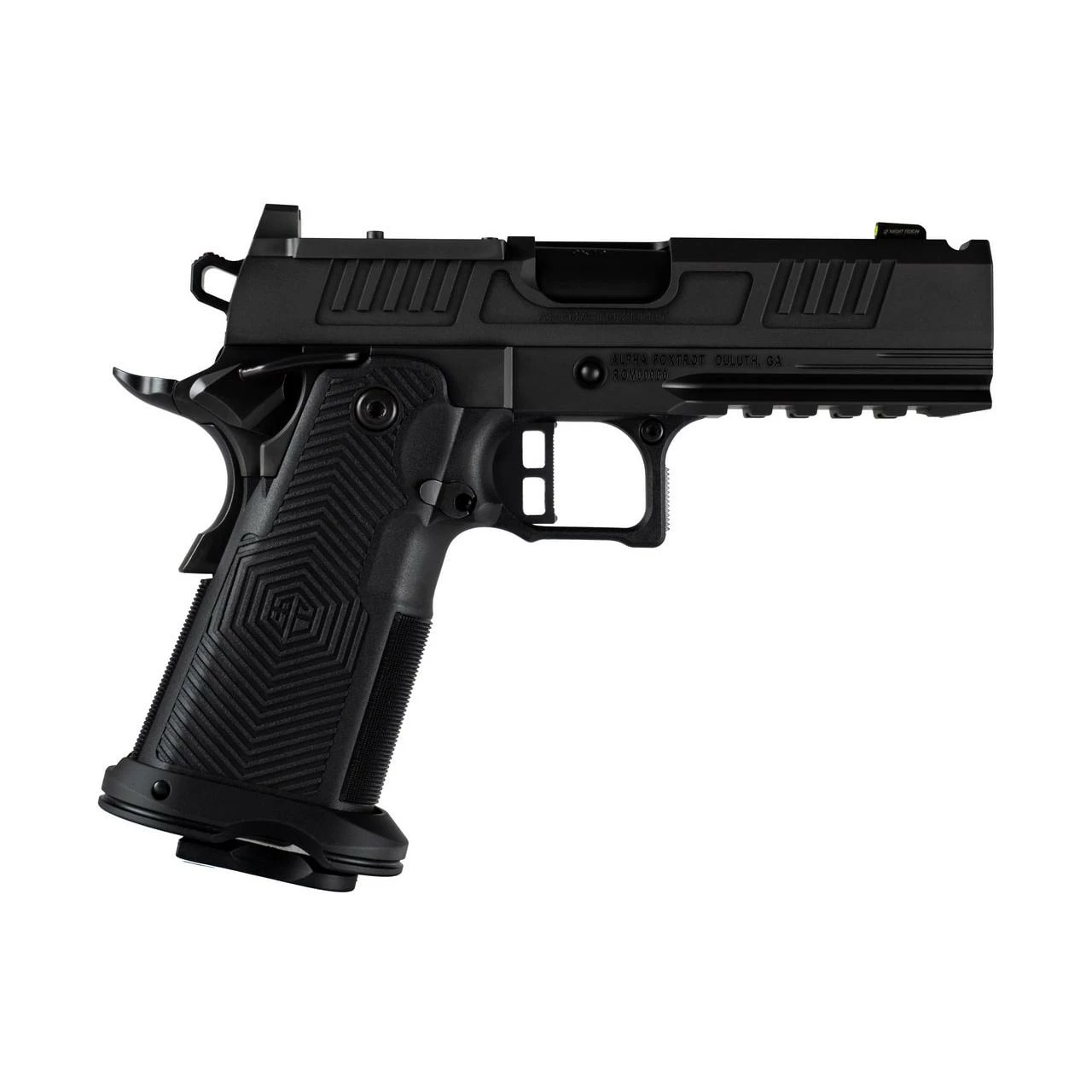 Alpha Foxtrot AF1911-Romulus MOS Adapter Handgun 9mm Luger 17(1) & 20rd(1) Magazines 4.25" Ported Bull Barrel DLC Black