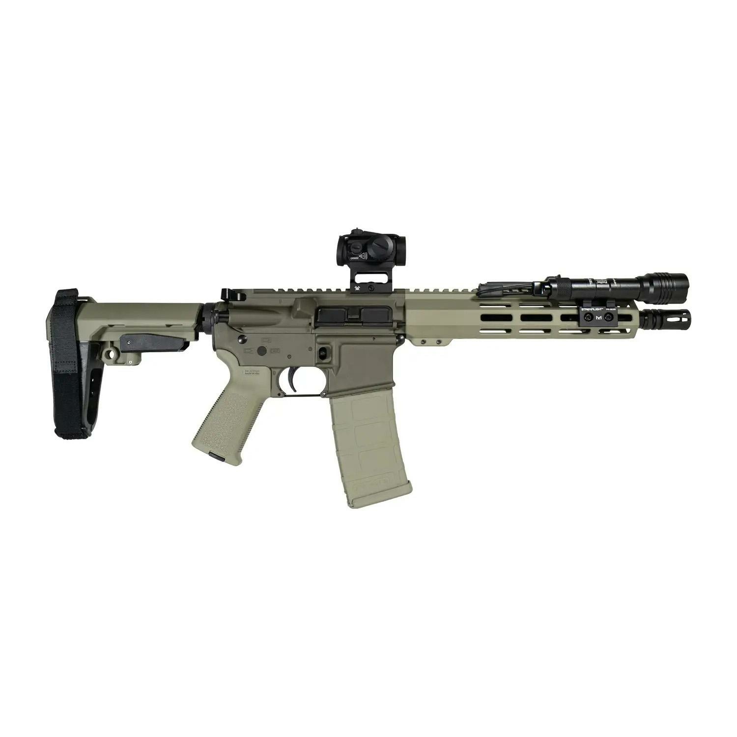 Shark Coast Knoll Grass Pistol Bundle .300 Blk 30rd Magazine 10'' Threaded Barrel Vortex Red Dot Streamlight Light