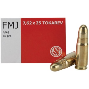 Sellier & Bellot Pistol & Revolver Ammo 7.62x25mm Tokarev 85 gr FMJ 50/ct
