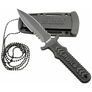 RUKO FIXED 3" NECK/BOOT KNIFE - NYLON HANDLE CLAMSHELL