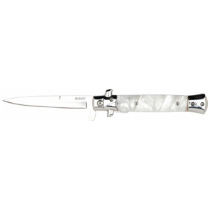 RUKO FOLDER SPRING ASSISTS 4" - WHITE PEARL ACRYLIC HANDLE