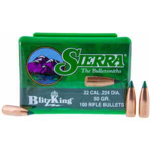 SIERRA BULLETS .22 CAL .224 - 50GR BLITZKING 100CT