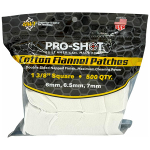 PRO SHOT CLEANING PATCH COTTON - FLANNEL 6MM-7MM 1 3/8" 500CT