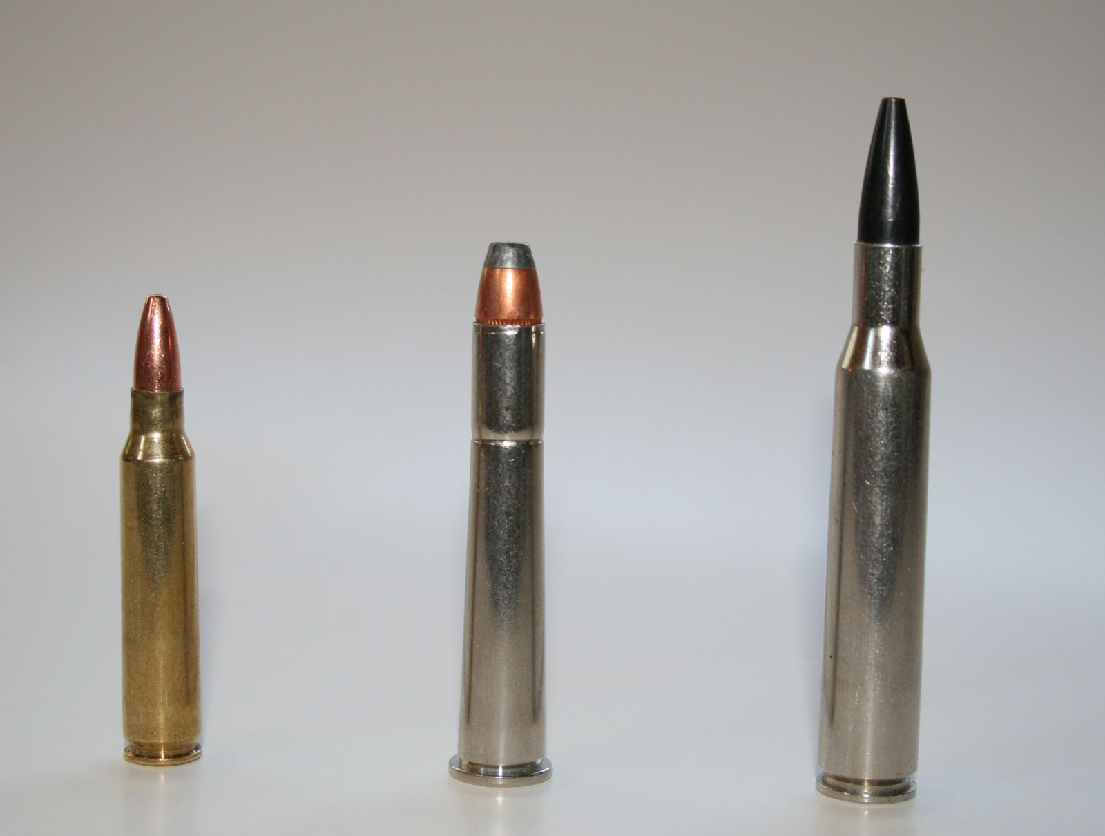 .270 Winchester cartridge compared with .223 Remington and .32-40 Ballard