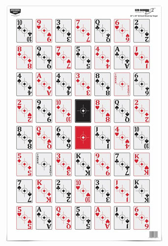B/C TARGET EZE-SCORER 23"X35" - 52-CARD SHOOT-UP 5 TARGETS