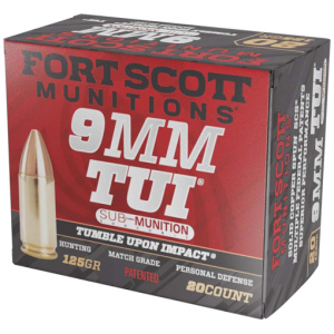 FORT SCOTT 9MM LUGER 125GR TUI - COPPER SUBSONIC 20RD 25BX/CS