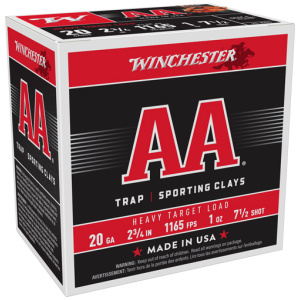 WINCHESTER AA 20GA 2.75" 1OZ - #7.5 1165FPS 250RD  CASE LOT