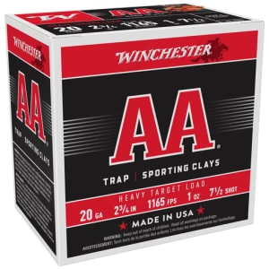 WINCHESTER AA 20GA 2.75" 1OZ - #7.5 1165FPS 250RD  CASE LOT