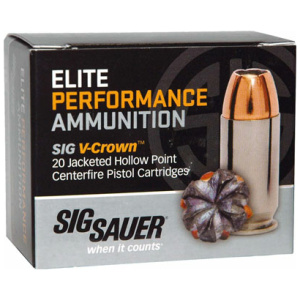 SIG AMMO 380ACP 90GR ELITE - V-CROWN JHP 20RD 10BX/CS